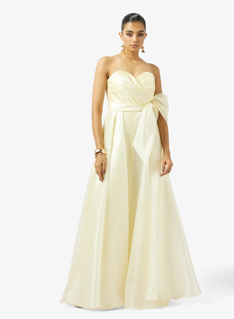 Akadia Fashion WRAP BUST STRAPLESS ORGANZA DRESS